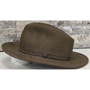 Vtg Bailey of Hollywood Fedora Lite Felt Wool Packable Water Resistant Brown USA